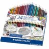 COLOUR PENCIL LONG WOOD FREE BOX 24'S STAEDTLER 175 D24