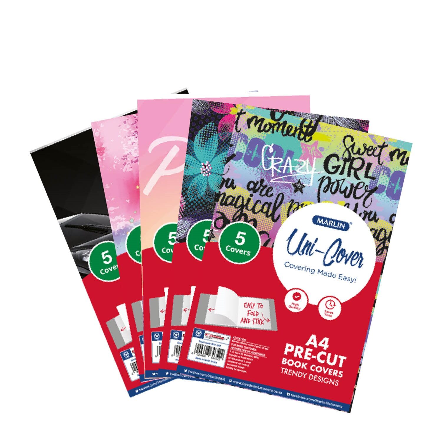 COVER PRE-CUT PAPER A4 STAR LOVE SMILE 5PK MARLIN 001F-001