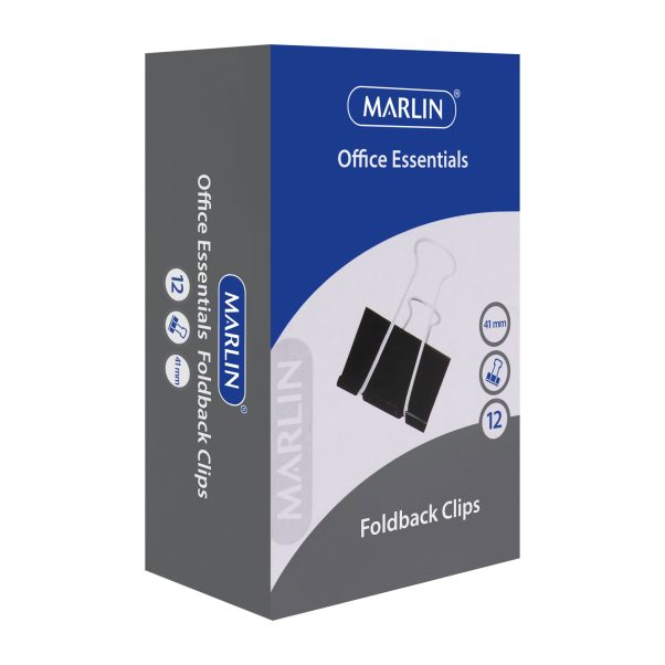 MARLIN CLIPS FOLDBACK 51MM BLACK 12'S