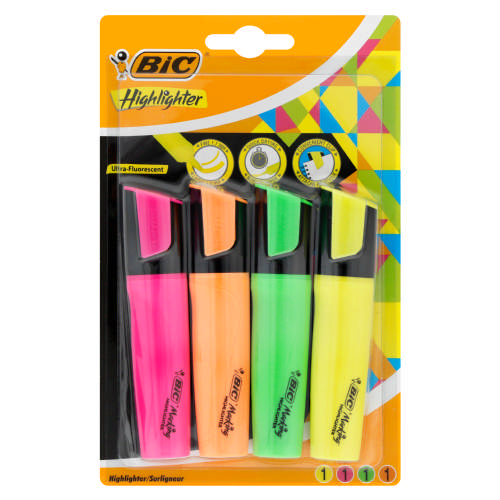 HIGHLIGHTER BIC MARKING ASST CRD 4